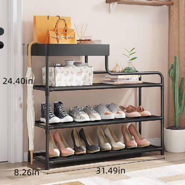 Black iron shoe online rack